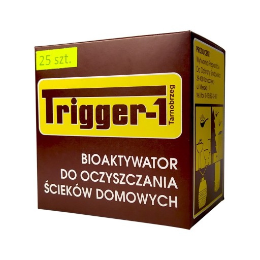 Preparat Trigger-1 Bakterie do Szamb OCZYSZCZALNI Redukcja ZAPACHU 25 sasz.