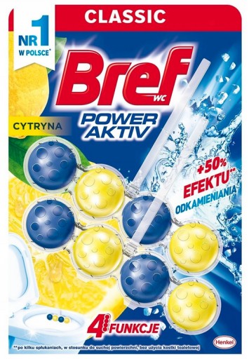 Bref Power Active Lemon Cytryna Kostka do WC 2x50g