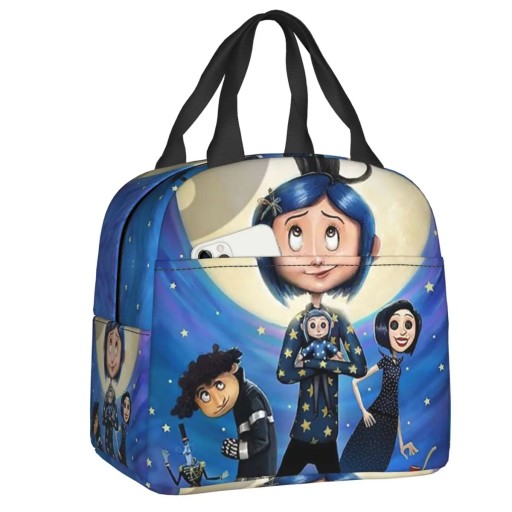 Halloween Horror Movie Coraline Insulated Lunch Bag for Women Portable