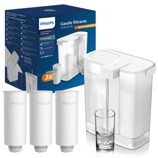 Automatyczny, nablatowy filtr wody PHILIPS AWP2980WHS3 + 3 wkłady, zmiękcza