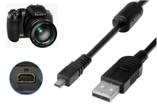 Kabel USB do aparatu z filtrem 8 PIN FujiFilm Fuji finepix hs10