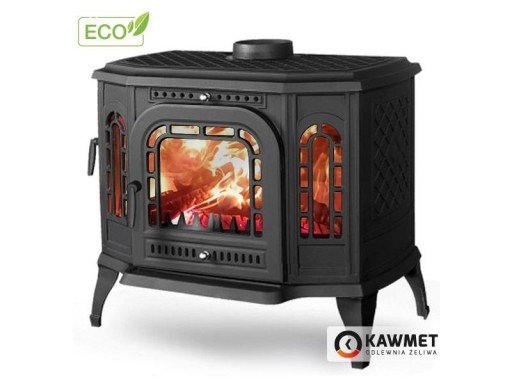 Piec wolnostojacy koza KAWMET P7 LB 10,5 kW ECO żeliwny boczny załadunek