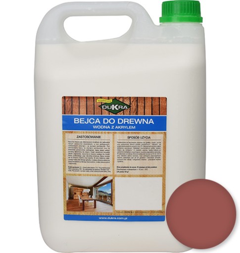 Bejca wodna do drewna Dukra 5l WIŚNIA CIEMNA