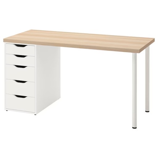 IKEA LAGKAPTEN ALEX Biurko dąb/biały 140x60 cm