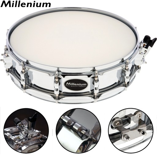 14x3,5 Piccolo Steel Snare - werbel stalowy, chromowany, 12 śrub Millenium