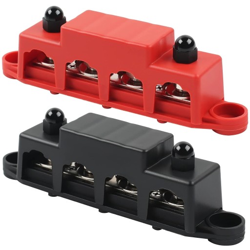 2x 12V 250A M8 4-ŚRUBOWY BLOK DYSTRYBUCJI ZASILANIA,DO ŁODZI SAMOCHODOWEJ