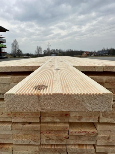 DESKA TARASOWA SOSNA SKANDYNAWSKA RYFLOWANA GŁADKA KLASA BC 27X145mm
