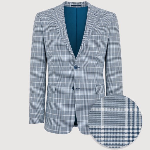 Niebieska marynarka garniturowa w kratę Slim Fit PAKO LORENTE 176/56