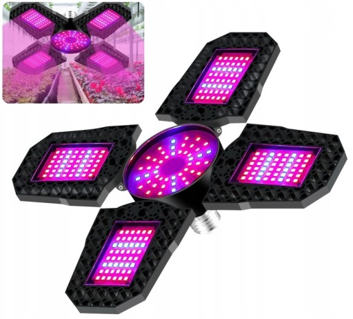 LAMPA ŻARÓWKA DO UPRAWY WZROSTU ROŚLIN 180LED 100W