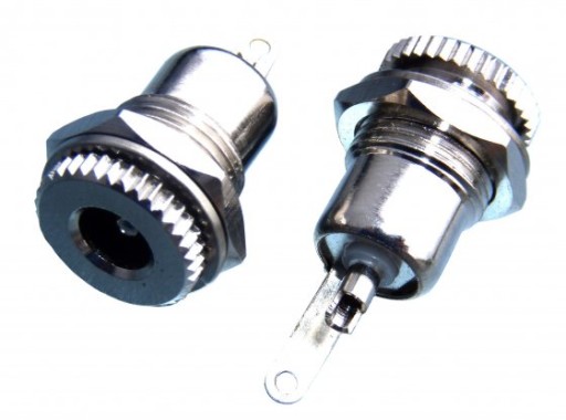 Gniazdo zasilacza montażowe DC 2.1/5.5 metal 0423T