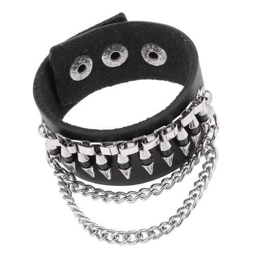 Skórzana bransoletka Bangle Tassel Chain Punk Nity