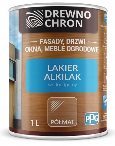 DREWNOCHRON Alkilak lakier wodoodporny półmat 1L