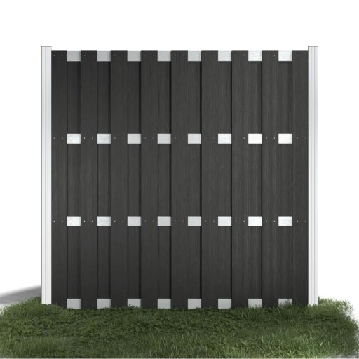 KOMPLET Ogrodzenie Ogrodowe Aluminiowe BASIC Antracyt 568x180 cm - 3 płoty