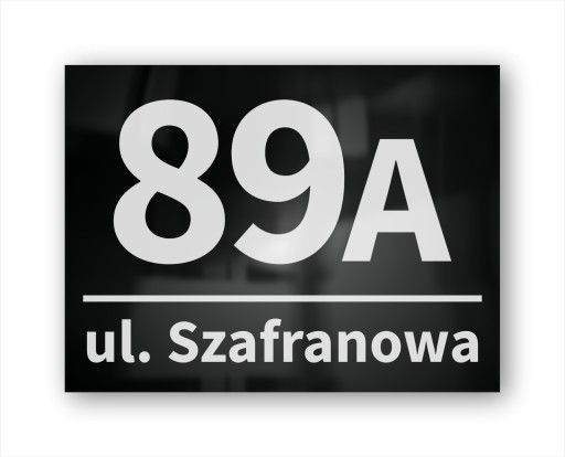 Nr domu tabliczka adresowa ALUMINIUM-CZARNY-BŁYSK3