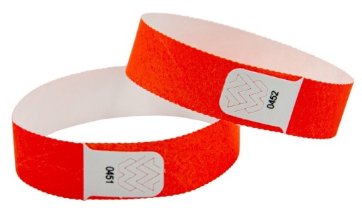 Opaska UV na rękę TYVEK czerwony 19mm 1000 szt.