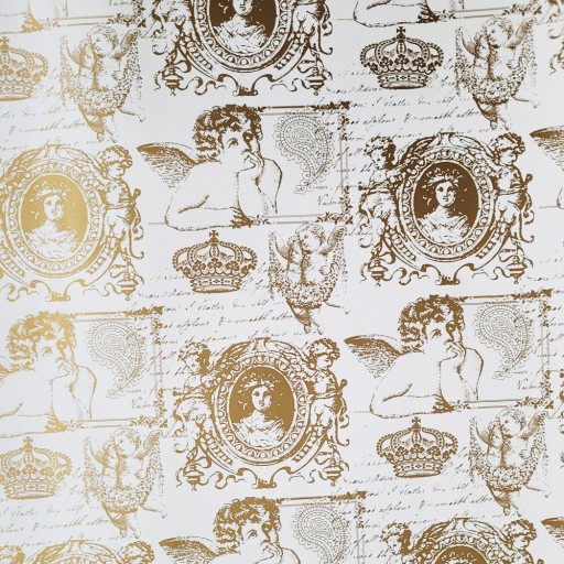 Papier złoty aniołki do prezentów 57cmx20m 20m316