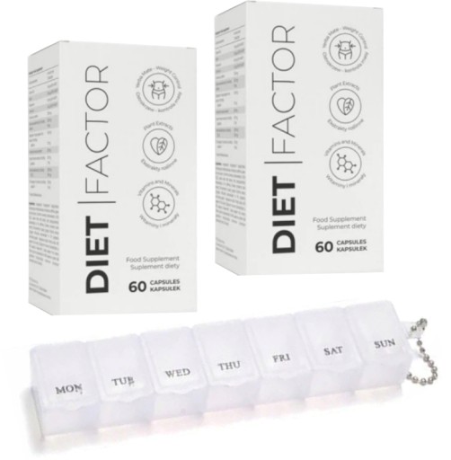 Zestaw DIETFACTOR TABLETKI ODCHUDZAJACE 60 KAPSUŁEK x2 sztuki + GRATIS