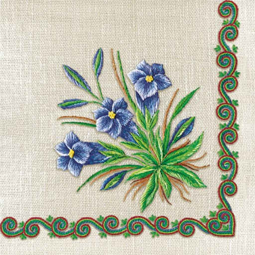 MAKI SERWETKI FOLK GÓRY HAFT GORYCZKA 33X33 CM SLOG 057201 20 SZTUK