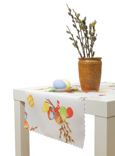 Bieżnik wielkanocny świąteczny w kolorowe pisanki 38x150