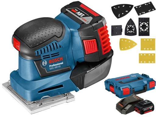 BOSCH GSS 18V-10 szlifierka oscylacyjna 18V 2x5,0Ah L-BOXX