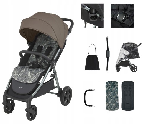 ESPIRO WAVE WÓZEK SPACEROWY 309 MOKKA TASTE KUBEK TORBA STROLLER PASEK FOL+