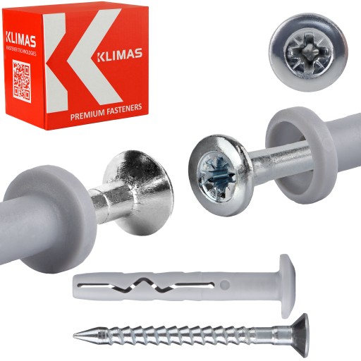 Kołki szybkiego montażu 6x40 mm z kołnierzem 200szt. rozporowe Klimas SMK