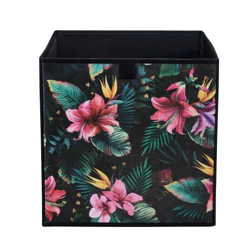 PUDEŁKO TEKSTYLNE organizer do przechowywania KWIATY RÓŻNE WZORY 31x31x31cm
