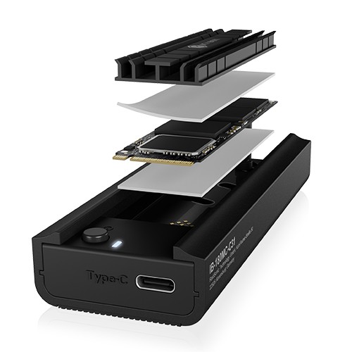 Obudowa zew SSD M2 NVMe SATA USB3.2 Gen2 TypeC Alu