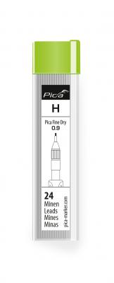 Zestaw wkładów do ołówka H 24 sztuki PICA FINE DRY