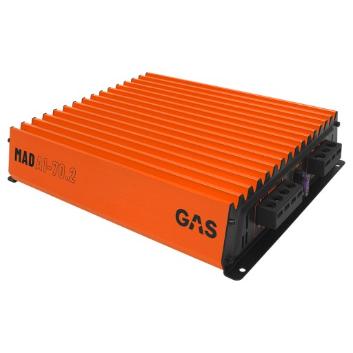 WZMACNIACZ SAMOCHODOWY dwukanałowy GAS MAD A1-70.2 GAS AUDIO POWER