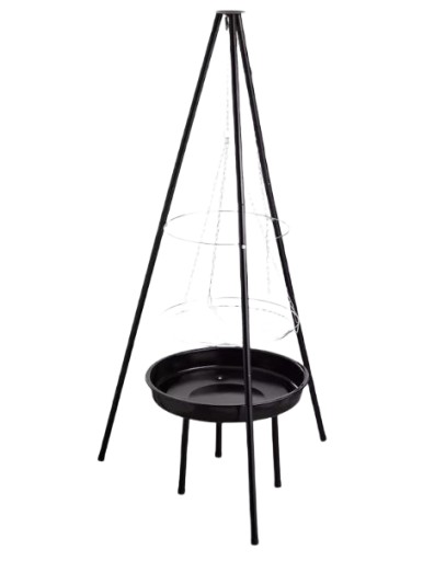 GRILL NA TRÓJNOGU PALENISKO OGRODOWE RUSZT