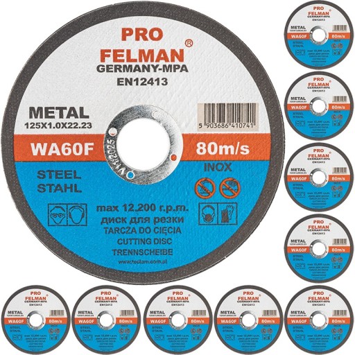10 szt TARCZA TARCZE DO CIĘCIA METALU 125x1 mocne