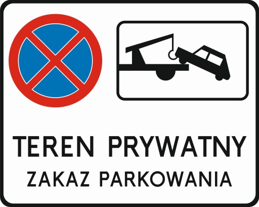 Teren Prywatny zakaz parkowania 60x75cm Blacha odb