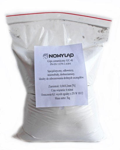 Gips ceramiczny, proszek do odlewów - 3kg