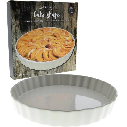 Porcelanowa forma do tarty 25cm biała