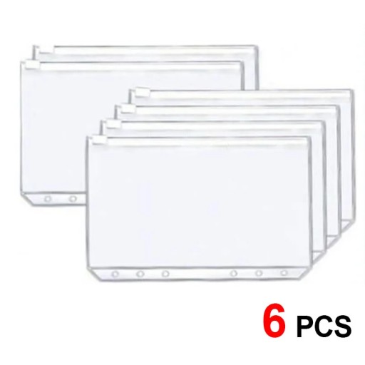 A6 Zipper Pockets PVC Rainbow Laser Transparent Notebook Diary Cover