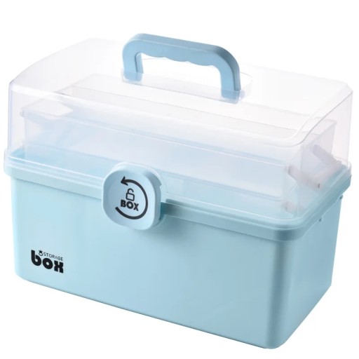 3/2 Layer Portable First Aid Kit Storage Box Plastic Multi-Functional