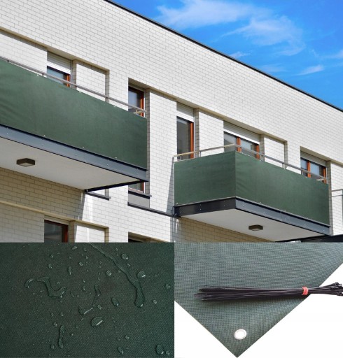 OSŁONA NA BALKON 1X3M ZIELONA MATA BALKONOWA PL