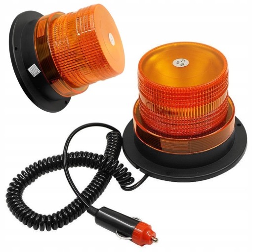 LAMPA MIGAJĄCA NA DACH MAGNES POMARAŃCZOWA 12V 24V