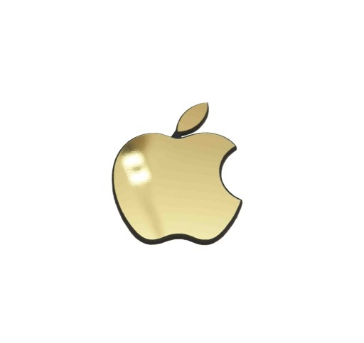 Naklejka Emblemat APPLE złoty chrom 14x17mm