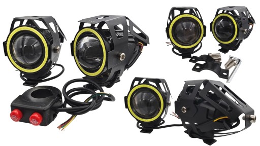 2x Halogeny 4w1 Led Motocyklowe Quad Ring Led Lampy Reflektory Stroboskop