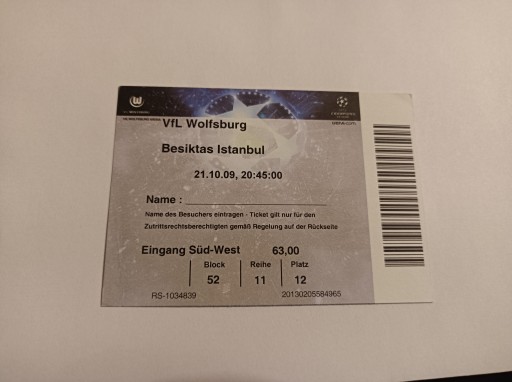 VFL WOLFSBURG - BESIKTAS ISTAMBUŁ 21-10-2009