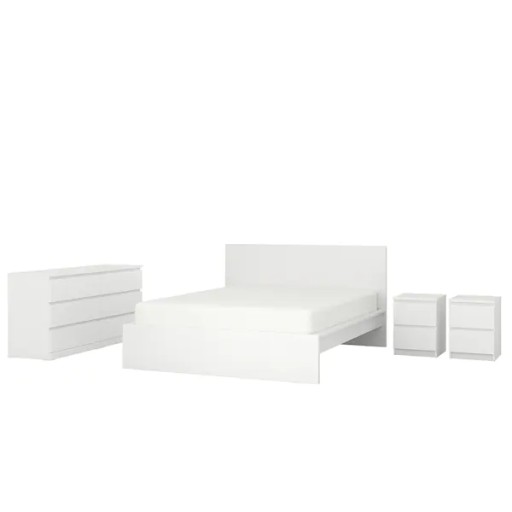 IKEA MALM Zestaw mebli do sypialni 4 szt 180x200cm