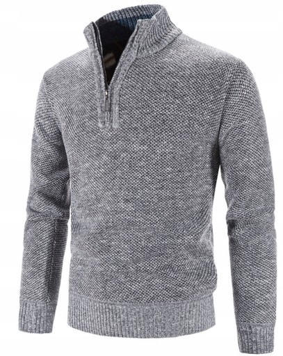 Sweter męski ciepły ze stójką półgolf,4XL