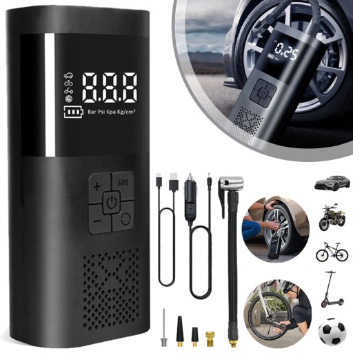 ELEKTRYCZNY INFLATOR DO OPON, MINI KOMPRESOR POWIETRZA 150PSI DO SAMOCHODU