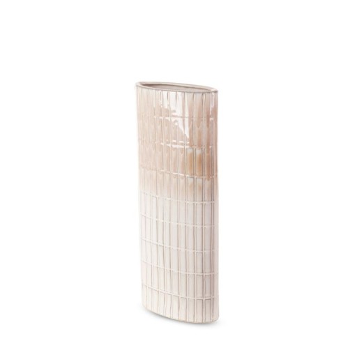 WAZON DEKORACYJNY CERAMICZNY KREMOWY BEŻOWY EUROFIRANY