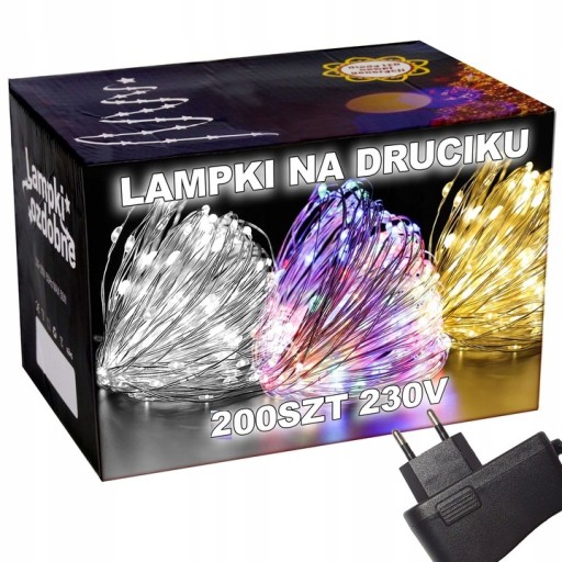 LAMPKI CHOINKOWE DRUCIK NA PRĄD MICRO LED