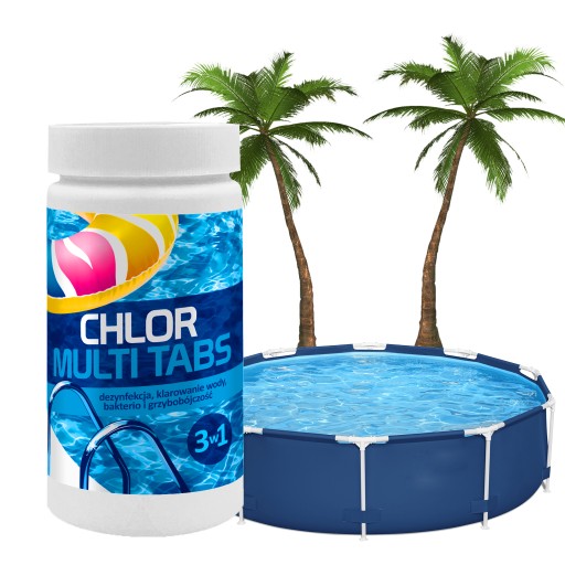 GAMIX MULTI TABLETKI NIEBIESKIE 3w1 CHLOR DO BASENU CHEMIA BASEN 200g 1kg