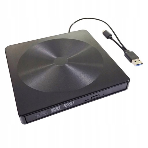 Czarna Zewnętrzna Nagrywarka CD-ROM Napęd USB