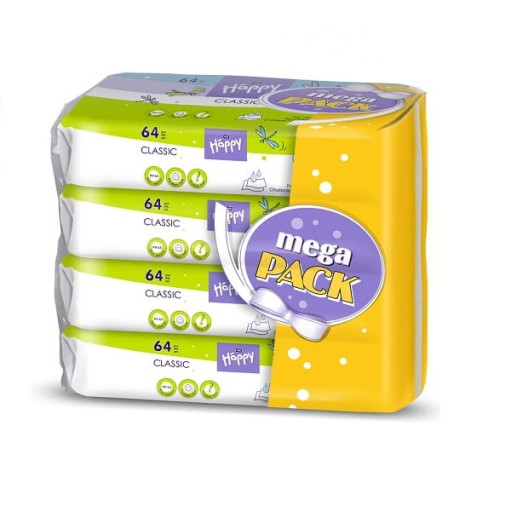 Bella Happy Chusteczki nawilżane Classic witE 4x64